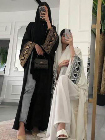 قطعة واحدة من تصميم جديد للأبية ذات الأكمام المطرزة عالية الخصوصية، فستان ذو جودة عالية، حجاب مسلم للنساء، ملابس إسلامية خمار