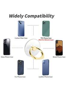 1 pieza Soporte de anillo de teléfono portátil, anillo de teléfono giratorio de 360°, soporte de anillo de teléfono transparente compatible con la mayoría de teléfonos, tabletas y fundas - Multicolor - Ver 5