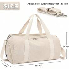 BLUBOON Bolsa de lona para niñas y niños, bonita bolsa de gimnasio con compartimento para zapatos y separación para objetos húmedos, impermeable, para deportes durante la noche - beige (Panuda Beige) - Ver 3