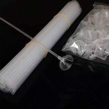 20/50/100 piezas Poste para ramo de fresa y manzana con plástico transparente grueso, poste de globo, varilla de mano, poste de soporte