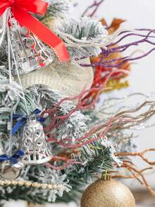 15 piezas de ramas de árbol de Navidad rizado, ramas decorativas rizadas, adecuadas para árbol de Navidad, corona, jarrón, fiesta, decoración de boda