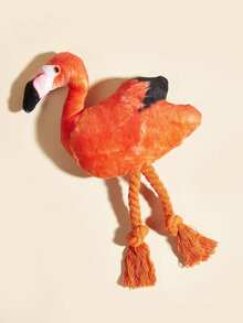 1pc Plush Flamingo Sound Pet Toy, Suitable For Small Dogs And Cats, For Chewing, Boredom Relief, And Play