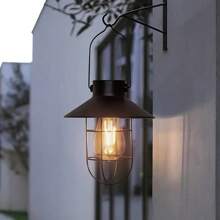 Lámpara colgante de arte de metal con energía solar - Brillo cálido, diseño de metal de cobre, adecuada para patio, jardín y decoración del hogar, carga solar de alta calidad resistente a la intemperie, mejora del paisaje | Luz de jardín de metal de ambiente cálido