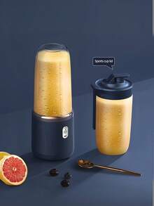 1 件 400 毫升 USB 充电便携式电动水果榨汁机搅拌机，多功能家用厨房户外旅行榨汁机，8.2*8.2*19.5 厘米