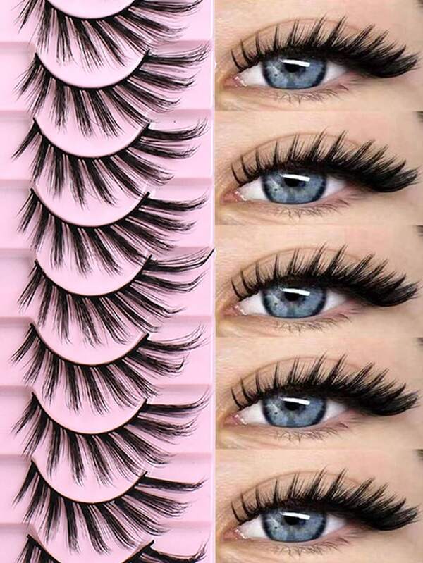 10 paires de faux cils en forme d'yeux de renard avec des cils de chat, des cils épais et naturellement recourbés, convenant à une utilisation quotidienne