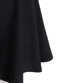 Enliva Jennifer_samantha_style Plus Size Ruched Casual Elastic Waist Solid Skirt, For Apple Rounded Body Shape - Black - View 5