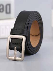 1 Stück Retro College Stil Gürtel mit Metallschnalle - modisches rechteckiges Design Kinder Gürtel für Jungen & Mädchen - 100 - Übersicht 3