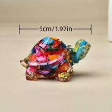CUPIDCRYSTAL 1PC Natural Crystal Stone Resin Tortoise Statue Reiki Stone Cat Figurine Amulet Fengshui Sculpture For Home Office Decoration