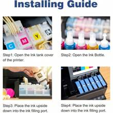 552 Refill Bottles 6 Pack Replacement For Epson Ecotank Photo ET8550 ET8500 ET8550 ET8500 8550 8500 Printer, Compatible For T552 Dye Black, Photo Black, Cyan, Magenta, Yellow, Gray - 白色 - 查看 5