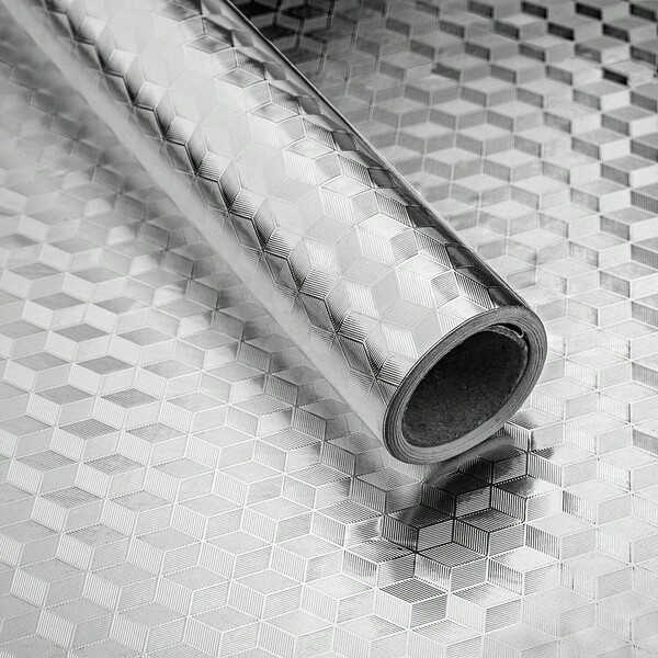 Oil Proof Sticker Self Adhesive Wallpaper Viny Wrap Aluminum Silver Foil 40cm X 500cm 40cm X 1000cm Waterproof Sticky Back Plastic Roll For Kitchen Drawer Liners Shelf Liner Cupboard Backsplash