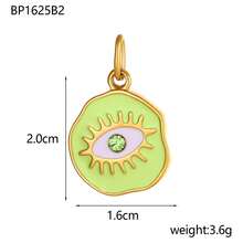 1 Stück Böser Blick Edelstahl vergoldeter Öltropfen Charm Anhänger für Frauen, wasserdichter Schmuck Geschenk