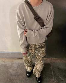 LaurelTree Camo Cargo Pants Straight Wide Leg Trousers Jeans Joggers Sweatpantshalloween