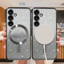 适用于 Galaxy A56 A36 A16 A26 A06 手机壳透明渐变磁吸闪亮电镀软 TPU 全摄像头镜头保护套适用于 Galaxy S21 S22 S23 S24 S25 Ultra Plus / A14 A34 A15 A55 A54 A35 S23 S24 FE 防水防震防摔防刮 - 黑色 - 查看 4
