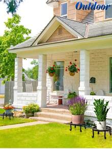 1/2 件重型金属防锈铁质植物架盆栽植物支架，适用于花盆，金属花园容器支撑架，重型花盆支架，美观的房间装饰，家居装饰，节省空间的收纳，厨房配件，浴室配件，卧室配件