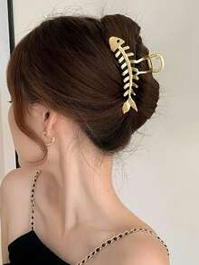 1 chiếc kẹp tóc hình xương cá bằng kim loại thanh lịch, kẹp tóc kiểu càng cua dùng hàng ngày, phụ kiện tóc cao cấp đa năng, món quà tuyệt vời cho Ngày của Mẹ, tựu trường, Lễ Tạ ơn, Năm mới, Ngày Valentine, Lễ hội, đồ dùng học tập, phụ kiện tóc sinh viên, kẹp tóc thời trang mùa thu đông cho trang phục đi nghỉ mát, kẹp tóc mùa hè đi biển, du lịch, sinh nhật. - Bạc - Xem 3