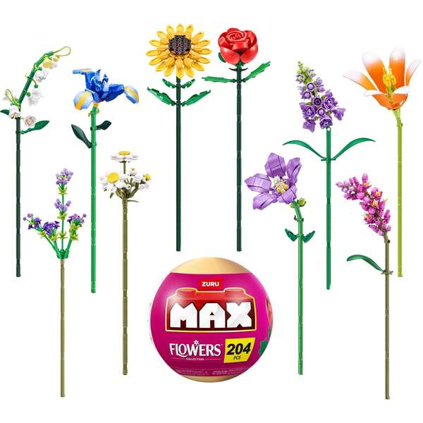 Spin Master MAX Snack y Juguete Retro, Ladrillos de construcción en miniatura premium, Juguetes coleccionables en cápsula de misterio, Hamburguesa, Perro caliente, Pizza, Sushi, Computadora clásica, Televisión, Teléfono, 1 cápsula