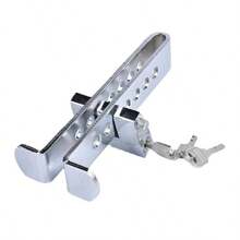 Car Hidden Brake Clutch Anti-Theft Lock - 3 Keys Security Tool For Pedal Protection, Automobile Safety - default - View 6
