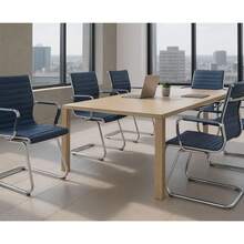 WAHSON OFFICE CHAIRS 2PCS PU Leather Office Chair Metal Frame Conference Chair For Meeting Room/Reception Area - Blue - View 2