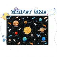 Space Solar System Area Rug, Non-Slip Low Pile Flannel Decor Rugs, Machine Washable Indoor Rug With Black Binding Rug, Suitable For Dining Room, Bedroom Home Office Laundry Kitchen(31*20in/16*48in/18*60in/84*60in) - D1 - 查看 8