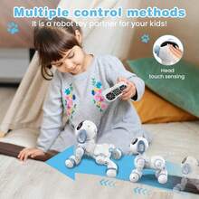 Perro Robot Inteligente con Control Remoto Juguete Interactivo Educativo para Niños 3 Años Promueve Creatividad Razonamiento Tecnología - Azul - Ver 6