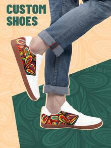 Men's Custom Photo PU Upper Low-Top Sneakers, Lightweight & Stylish Comfortable, Unisex All-Season Casual Wear, Customize Gift For Mom/Dad/Her/Him/Girlfriend/Boyfriend/Wife/Husband/Friend - Multicolor - View 5