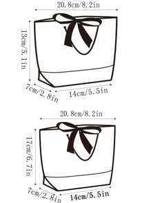 1/5/10 elegante und einfache schwarz-weiße Geschenktüten mit goldfarbener Kante, horizontale Handtaschen, schwarz-weiße Papiertüten mit goldfarbener Kante, hochwertige und einfache Geschenktüten, geeignet für Hochzeiten, Geburtstage, tägliche Ausflüge, Einkaufen, Halloween-Partys, Weihnachtspartys, Sommerhochzeiten, Familien-Geschenke, Paar-Geschenke