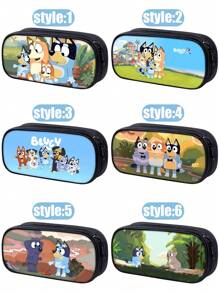 Bluey حافظة أقلام/كرتون/بلوي/أنيقة محمولة/مدمجة/حرم جامعي/ملونة/فتاة/طالبة//عادية/ديكور حفلة/هدية