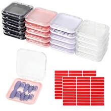 20pcs Press On Nail Packaging Boxes With 60pcs Double Sided Adhesive Nail Tape Acrylic Press On Nail Storage Box In 4 Colors Artificial Nail Display Box For Press On Nail Business Nail Art Nail Salon-108631 - Nhiều màu - Xem 2