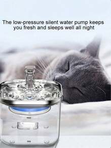 2L/68OZ/0.53 Gallon Adjustable Water Flow Stainless Steel Pet Fountain, Feplacement Filter Element Can Be Purchased