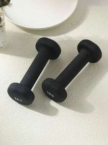 1件1公斤瑜伽健身平头磨砂男女健身哑铃 - 彩色 - 查看 2