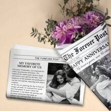 1 Customized Couple Anniversary Newspaper - Personalize With Photos And Text, Perfect For 1st Anniversary, Wedding, Long-Distance Relationship Gift - Multicolor - View 5