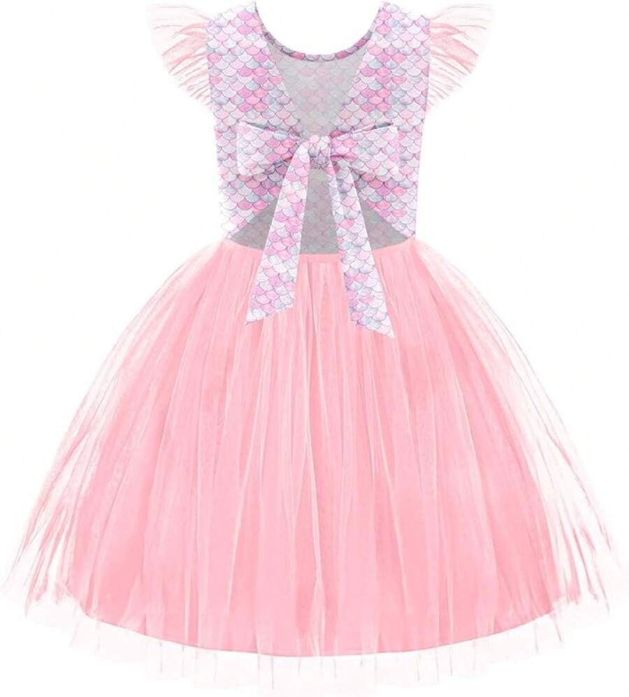 Toddler Tutu Dress Little Girls Summer Tulle Backless Party Birthday Cotton Dresses 2-6Y