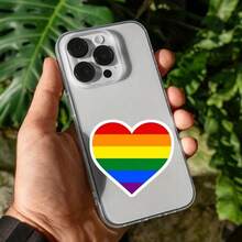 Pegatinas divertidas con corazón gay, amor es amor, arcoíris, adecuadas para papelería, vasos, tabletas, fundas de teléfonos móviles, etc., pegatinas desechables