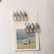 12 peças/9 peças/6 peças/3 peças Ímãs de Geladeira de Mini Garrafas de Água - Ímãs de Geladeira de Resina com Tema de Bebida Realista, Formato Oval Durável para Decoração de Cozinha e Escritório, Tamanho Compacto Segura Fotos e Notas, Acessórios Divertidos para Casa, Ímãs de Geladeira Engraçados, Suportes de Notas, Acessórios Divertidos, Construção Resistente, Presentes para Compradores, Ímãs Decorativos, Decoração Duradoura, Ímãs para Exibição de Fotos