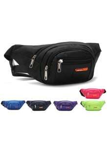 1pc Universal Nylon Sports Fanny Pack For Men & Women - Solid Color, Non-Waterproof, Zippered Waist Bag With Adjustable Strap For Hiking, Travel, Camping, Running & Outdoor Activities