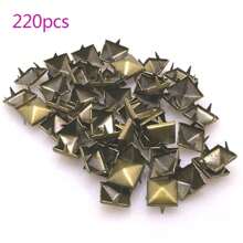 50 件/100 件/160 件/220 件方形金字塔铆钉适用于服装包包皮鞋朋克摇滚珠宝工艺品，4 爪金属钉头铆钉配饰