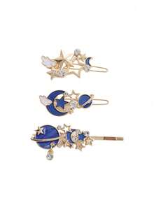 topshiny 3 件卡通星空发夹，闪光星空翅膀发夹刘海夹可爱女孩发饰，爪夹，发夹，发夹，发夹，发夹 - 多色 - 查看 7