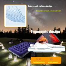 1张191*137*22cm床垫 双面毛绒加厚充气床垫 简易可折叠床垫 适用于室内家具、户外露营、沙滩（不含气泵）