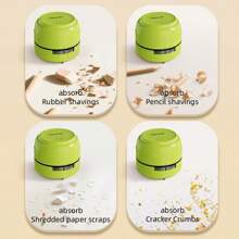 Mini tragbarer Tisch-Staubsauger, kabelloser batteriebetriebener Staub-Kollektor, Kunststoff-Mikro-Krümel-Reiniger für Zuhause und Büro, praktische Büroartikel und batterie-lose Studentenzubehör - perfekt zum Reinigen von Schreibtischen und Arbeitsflächen, Aufheben von kleinen Gegenständen, Radiergummis, Spänen (Batterien müssen separat gekauft werden)