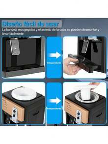 Dispensador de agua, dispensador de agua, dispensador de agua 3 en 1, agua caliente, fría y tibia, calentamiento instantáneo y rápido, temperatura constante automática, carcasa de acero inoxidable para evitar quemaduras, apagado automático antisecado, ahorro de energía, adecuado para botellas de agua de varios tamaños, base cerrada para evitar la contaminación del suministro de agua, mantiene limpia la fuente de agua, extraíble para limpieza, color champán, de alta gama, adecuado para cocina, encimera, dormitorio u oficina - Tipo de Enchufe A USA (110-127V) - Ver 3