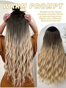 Peluca sintética de 24 pulgadas con ondas naturales en degradado en forma de V, de material resistente al calor, adecuada para mujeres, niñas, fiestas y uso diario - Multicolor - Ver 7