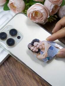 Custom Photo Phone Grip,Personalized Pet Face Phone Stand,Customized Acrylic Phone Accessories,Customizable Picture Birthday Gifts,Personalized Gifts,Anniversary,Pet Lovers,Stretch Phone Grip,Personal Art Photo,Bridesmaid,Boyfriend,Girlfriend,Bestie,Colleague,Lady,Man,Kids,Student,Valentine's Day - Multicolor - View 4