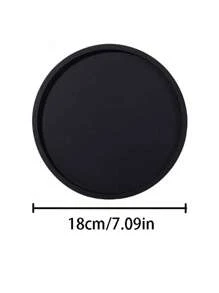 圆形硅胶浴室梳妆台收纳展示托盘，适用于梳妆台浴室，可存放香水乳液蜡烛化妆品首饰，水槽皂架收纳架，台面咖啡桌装饰收纳