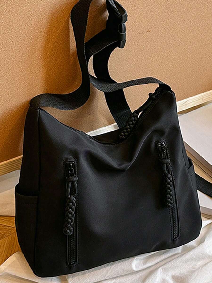 高品质大容量女士斜挎包。新款女大学生斜挎包。纯色，百搭，轻便休闲。 - 彩色 - 查看 1