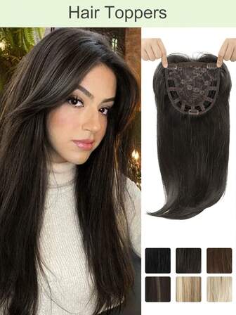 女士假发 18 英寸直发合成纤维假发夹，适用于稀疏头发，增加发量和长度，轻盈透气