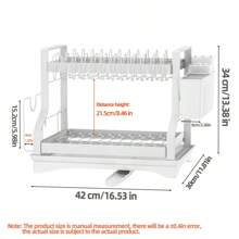 Plate Rack, Kitchen Tableware Draining Rack, Chopstick & Cup Holder
