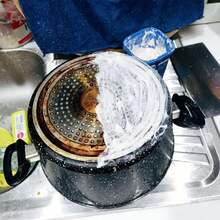 1pz Pasta de limpieza de acero inoxidable, crema limpiadora mágica para manchas de aceite rosa, limpiador para estufas, cocinas de gas, campanas, ollas y sartenes, herramientas mágicas para eliminar el óxido de la cocina, crema desincrustante, suministros de limpieza de cocina, herramientas de limpieza, adecuado para baños y cocinas 500g - Gris - Ver 8