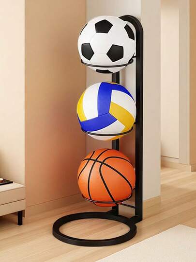 Estantería de almacenamiento de deportes interiores todo en uno para baloncesto, fútbol y voleibol - Organizador de hogar versátil, estante de exhibición para pelotas de niños, gabinete de fácil acceso con estantes estables, ligero pero resistente, solución ahorradora de espacio para salas de juegos, gimnasios y rincones deportivos, mantiene el equipo ordenado y listo para la práctica, ideal para apartamentos pequeños y familias ocupadas, acabado minimalista moderno