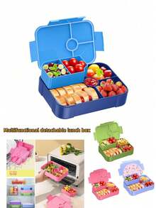 1PC Leak Proof Bento Lunch Box, 6 Compartment Bento Lunch Box For Kids, 1330ML Bento Lunch Container For Adults And Kids, Large Size, Easy To Clean, Kids Lunch Box,Microwave, Dishwasher And Freezer Are Available(Two Styles Are Sent Randomly) - 1 Item - View 4