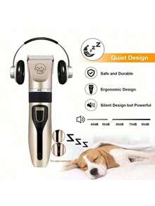 Professional Dog Grooming Kit, Quiet Dog Clipper Set, USB Rechargeable Wireless Pet Grooming Tool For Cats And Dogs - Multicolor - View 8